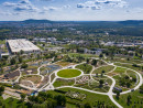 View of the Botanical Garden on the background of Kielce
