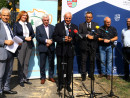 Ujazd. Wbicie symbolicznej łopaty - konferencja prasowa
