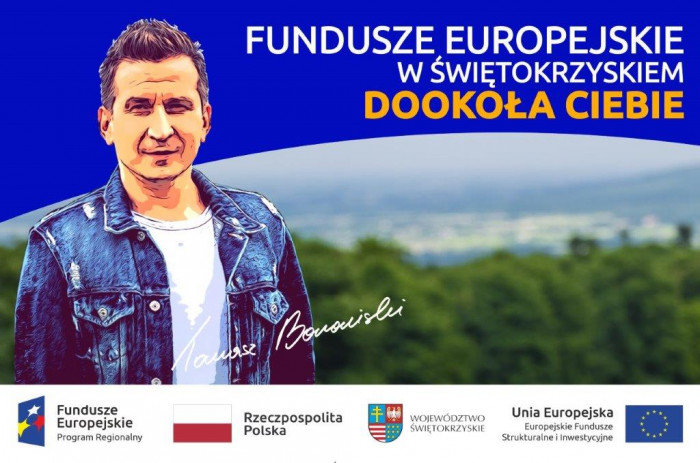 Baner promujący fundusze europejskie w świętokrzyskiem